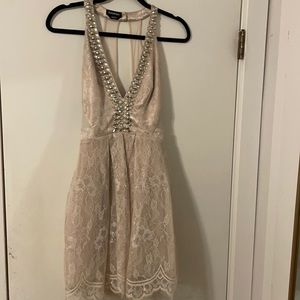 Bebe lace halter dress